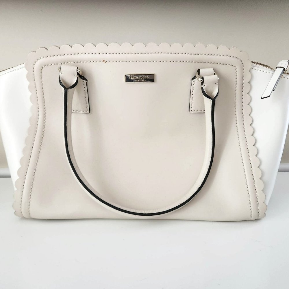 Kate Spade Marguerite Lilac Road Leather Satchel Purse Handbag